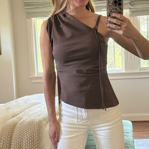 Zara Chocolate Asymmetrical Tank Top